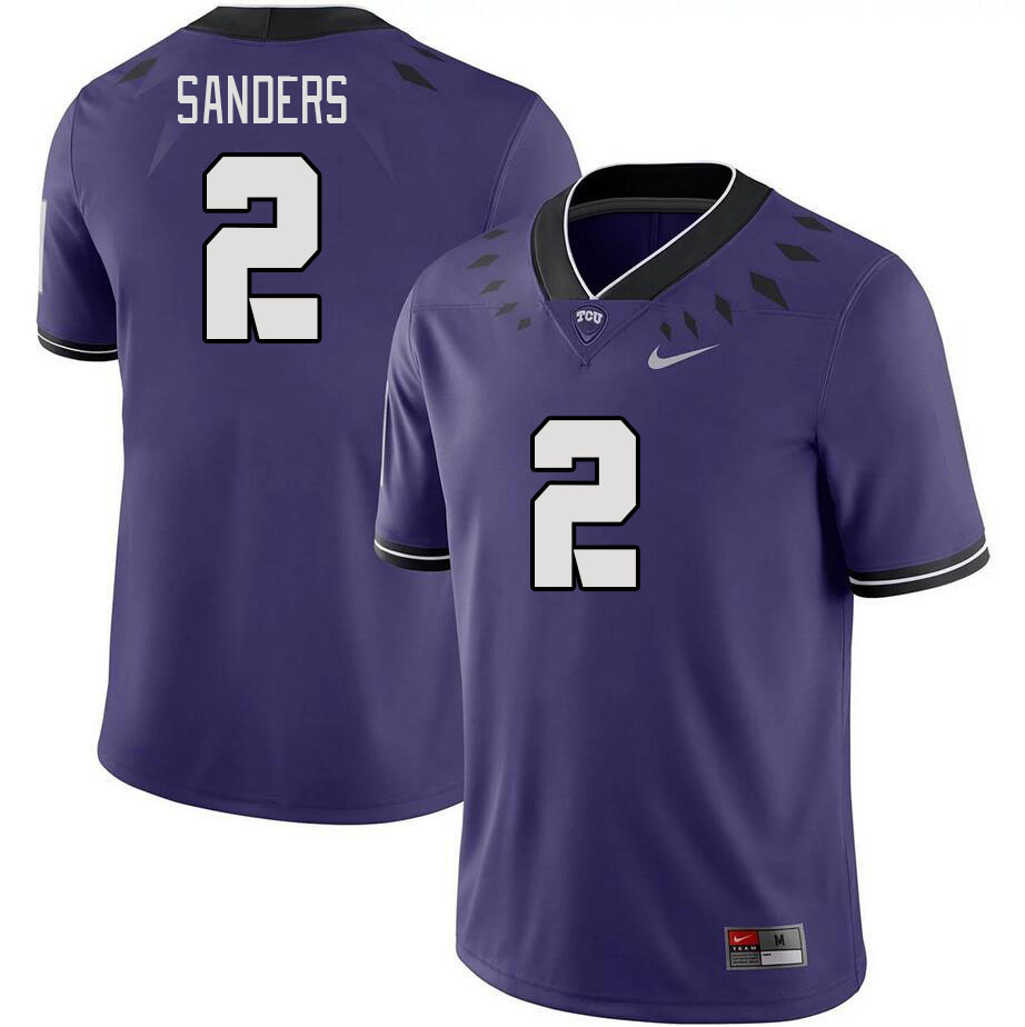 Men #2 Trey Sanders TCU Horned Frogs 2023 College Footbal Jerseys Stitched-Purple
